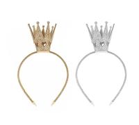 Fasce Per Capelli Da 2 Pezzi, Oggetti Di Scena Per Cosplay, Accessori Per Costumi Da Festa, Accessori Lucenti Per Capelli, Accessori Per Capelli Di Compleanno (Oro, Argento)