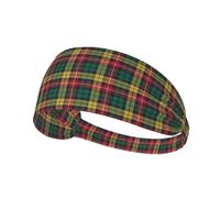 Fasce per capelli da allenamento con motivo tartan del clan Buchanan, elastiche antiscivolo per uomo e donna.
