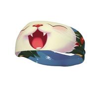Fasce per capelli da corsa per uomo e donna, con simpatico gatto, canta canti natalizi, fasce per il sudore, traspiranti, sportive, alla moda, per atletica, fascia elastica per capelli, per tennis