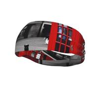 Fasce per capelli da corsa per uomo e donna, motivo cabina telefonica rossa Londra, fasce per il sudore, traspirante, alla moda, atletica, fascia elastica per capelli, per tennis, basket, corsa