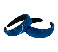 Fasce per capelli da donna, 2 pezzi, con parte superiore larga, turbante in velluto, fascia elastica per capelli, notte stellata, cielo, nuvole, montagne, paesaggio, alla moda, 2 dimensioni