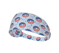 Fasce per capelli da donna, a forma di ciambella, con fascia per il sudore degli Stati Uniti, fascia per il sudore da donna, per sport, corsa, atletica, yoga, palestra