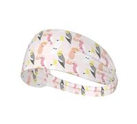 Fasce per capelli da donna, a righe, con cacatua e pappagallo, fascia per il sudore colorata per capelli, traspirante, per sport, corsa, atletica, yoga, palestra