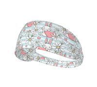 Fasce per capelli da donna, a righe, con motivo a cartoni animati, con coniglio, fiori, fascia per il sudore, traspirante, per sport, corsa, atletica, yoga, palestra