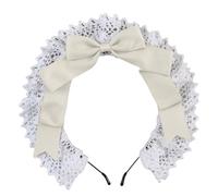 Fasce per capelli da donna Accessori per capelli eleganti Fasce per capelli Fiocchi in pizzo Fascia per capelli per cameriera Cosplay Copricapo adatto per varie acconciature e abbigliamento Fascia per