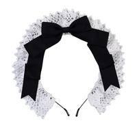 Fasce per capelli da donna Accessori per capelli eleganti Fasce per capelli Fiocchi in pizzo Fascia per capelli per cameriera Cosplay Copricapo adatto per varie acconciature e abbigliamento Fascia per