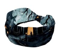 Fasce per capelli da donna, alla moda, a turbante, elastiche, larghe, per Halloween, castello antiscivolo, per allenamento, sport