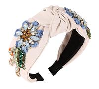 Fasce per capelli da donna alla moda con strass finti tinta unita annodate fasce per capelli antiscivolo strass nodo croce strass fasce per capelli a turbante fasce per capelli cerchietti per capelli