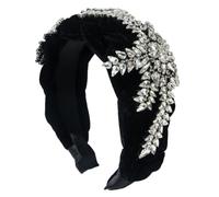 Fasce per capelli da donna alla moda in pile nero larghe fasce per capelli decorazione per feste accessori per capelli