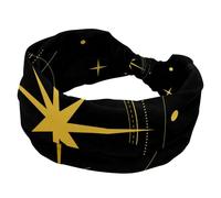 Fasce per capelli da donna, ampia fascia per capelli a turbante, antiscivolo, con stelle, luna, bohémien, elastica, per yoga, allenamento, morbida bandana per capelli