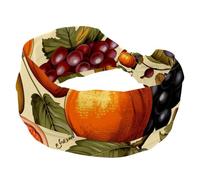 Fasce per capelli da donna, ampia fascia per capelli a turbante, con scritta "Happy Thanksgiving Fruit antiscivolo, elastica per sudore, yoga, allenamento, morbida bandana per capelli