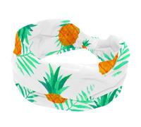 Fasce per capelli da donna, ananas bianco, elastico, per yoga, allenamento, fascia morbida, turbante alla moda