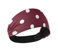 Fasce per capelli da donna antiscivolo a pois rosso vino per capelli elastici alla moda per tennis escursionismo uso quotidiano diademi yoga para el pelo de mujer