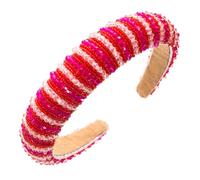 Fasce per capelli da donna BKSYOFU Crystal Color Blocking Fasce per capelli per le donne fatte a mano Versatile High Skull Top Holiday Accessori per capelli