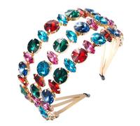 Fasce per capelli da donna BKSYOFU Tre strati in lega di diamanti colorati pieni di diamanti Fasce per capelli Press Accessori per capelli