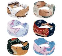 Fasce per capelli da donna Capybaras con coda di sirena, confezione da 6 pezzi, con croce intrecciata, morbide fasce elastiche per capelli, accessorio per capelli alla moda