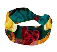 Fasce per capelli da donna, carine due cavallucci marini Unde the Sea Yoga Allenamento Fascia elastica Criss Hairwrap, Fascia per capelli alla moda turbante