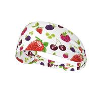 Fasce per capelli da donna, colorate, con fragole e frutti di bosco, per donne, traspirante, per sport, corsa, atletica, yoga, palestra