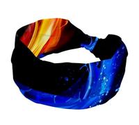 Fasce per capelli da donna con acqua di fuoco cinese Yin Yang retrò elastici antiscivolo ampia fascia per capelli turbante fascia per allenamento yoga sport corsa