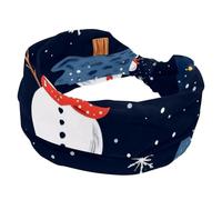 Fasce per capelli da donna, con alberi di Natale, fiocchi di neve, pupazzo di neve, assorbe il sudore, per sport, yoga, allenamento, morbida ed elastica, larga fascia per capelli annodata