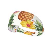 Fasce per capelli da donna, con ananas hawaiano, elastiche, antiscivolo, per capelli, per donne, traspirante, per sport, corsa, atletica, yoga, palestra, tennis