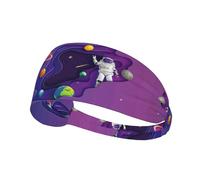 Fasce per capelli da donna, con astronauta in missione nello spazio, elastiche, per capelli, traspirante, per sport, corsa, atletica, yoga, palestra, tennis