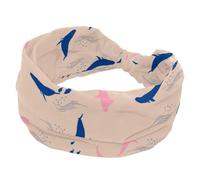 Fasce per capelli da donna, con cuore e balena, assorbe il sudore, per sport, yoga, allenamento, morbida fascia elastica per capelli, annodata