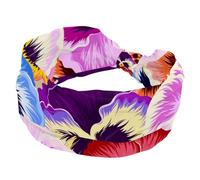 Fasce per capelli da donna, con fiori del viole del pensiero, fascia larga con nodo attorcigliato, fascia per capelli per yoga, allenamento, morbida fascia elastica, accessori per capelli alla moda