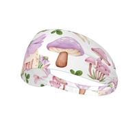Fasce per capelli da donna, con fungo, motivo casa delle fate con funghi, fascia per capelli da donna, fascia per il sudore traspirante per sport, corsa, atletica, yoga, palestra