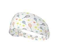 Fasce per capelli da donna, con graziosa stampa di racchette da tennis, elastiche, per capelli, traspiranti, per sport, corsa, atletica, palestra, yoga, tennis