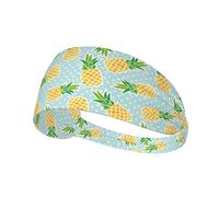 Fasce per capelli da donna, con grazioso ananas giallo dorato, elastico, antiscivolo, per capelli, traspirante, per sport, corsa, atletica, yoga, palestra, tennis