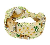 Fasce per capelli da donna, con motivo a foglie di coniglietto pasquale, fascia larga a turbante, fascia antiscivolo, elastica per sudore, yoga, allenamento, morbida bandana per capelli