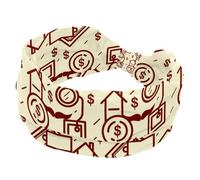 Fasce per capelli da donna, con motivo monopolio divertente, fascia larga, morbida ed elastica, assorbe il sudore, per sport, yoga, allenamento, fascia per capelli annodata