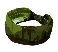 Fasce per capelli da donna, con paesaggio tropicale, palme, montagna, yoga, allenamento, fascia elastica per capelli, morbida fascia per capelli, turbante alla moda