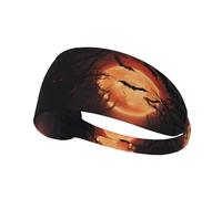 Fasce per capelli da donna, con pipistrello, sole, foresta, sentiero, elastiche, traspiranti, per sport, corsa, atletica, yoga, palestra, tennis