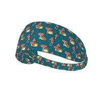 Fasce per capelli da donna, con rana e funghi, fascia per il sudore per capelli da donna, fascia traspirante per sport, corsa, atletica, yoga, palestra