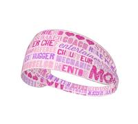 Fasce per capelli da donna, con scritta "Best Mom Ever", elasticizzate, traspiranti, per sport, corsa, atletica, yoga, palestra, tennis