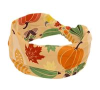 Fasce per capelli da donna, con scritta "Happy Thanksgiving Pumpkin, larga, elastica, antiscivolo, fascia per il sudore, fascia per la testa per yoga, allenamento, sport, palestra, corsa, fitness
