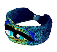 Fasce per capelli da donna, con simbolo geometrico, blu, per yoga, allenamento, fascia elastica per capelli, morbida fascia per capelli, turbante alla moda