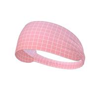 Fasce per capelli da donna, con stampa a griglia, rosa, rosso, ombré, elastiche, traspiranti, per sport, corsa, atletica, palestra, yoga, tennis