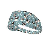 Fasce per capelli da donna, con stampa di bulldog francese, 1 fascia elastica per capelli da donna, traspirante, per sport, corsa, atletica, palestra, yoga, tennis