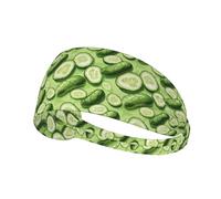 Fasce per capelli da donna, con stampa di cetrioli e frutta in stile cartone animato, elastiche, traspiranti, per sport, corsa, atletica, palestra, yoga, tennis