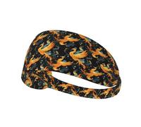 Fasce per capelli da donna, con stampa di fenici fantasia, elastiche, per capelli, traspiranti, per sport, corsa, atletica, palestra, yoga, tennis