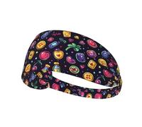 Fasce per capelli da donna con stampa di frutta in stile cartone animato, antiscivolo, elastica, per capelli, traspirante, per sport, corsa, tennis, atletica, palestra, yoga