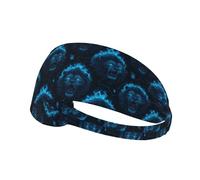 Fasce per capelli da donna, con stampa di leone blu, con stampa alla moda, per capelli da donna, traspirante, per sport, corsa, atletica, palestra, yoga, tennis