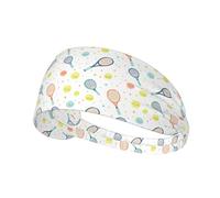 Fasce per capelli da donna con stampa di racchette da tennis, antiscivolo, elastiche, per capelli, traspiranti, per sport, corsa, tennis, atletica, palestra, yoga