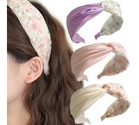Fasce per capelli da donna con stampa floreale annodata fascia alla moda boho ampia fascia per capelli antiscivolo per donne accessori per capelli