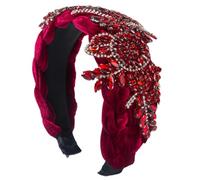 Fasce per capelli da donna con strass di cristallo, imbottite, in pile nero, gioielli a catena, accessori per capelli fatti a mano retrò con diamanti