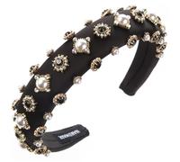 Fasce per capelli da donna con strass glitterate, ampia fascia alla moda, accessori per capelli neri