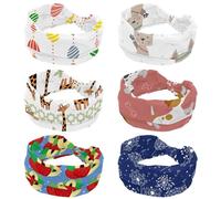 Fasce per capelli da donna, coniglio indiano pasquale, confezione da 6 pezzi, assorbe il sudore, per sport, yoga, allenamento, morbida fascia elastica per capelli, annodata